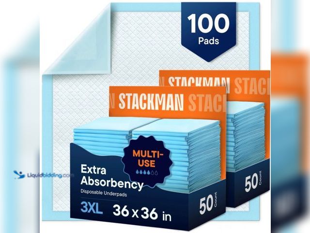Lot 49-5552513 - Chucks Pads Disposable Adult Underpads 100-Pack 36x36 XXXL Super-Absorbent. New