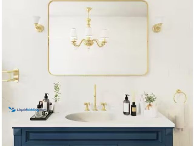 Lot 49-2004681 - TOOLKISS 24 in. W x 32 in. H Frameless Rectangular Anti-Fog LED Light Wall Bathroom Vanity Mirror Di...