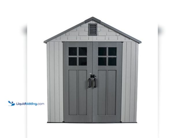 Lot 49-2005599 - Lifetime Polyethylene 46.6 sq. ft. Architect Series Outdoor Storage Shed, 7-ft x 7-ft., Gray (60499)...