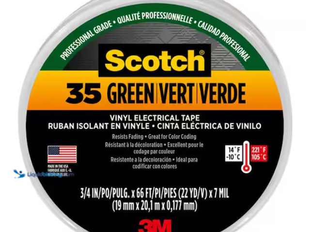 Lot 49-1519201 - (10) 3M 3/4 in. x 66 ft. x 0.007 in. #35 Vinyl Electrical Tape, Green, Model # 10851-DL-10, Unused. ...