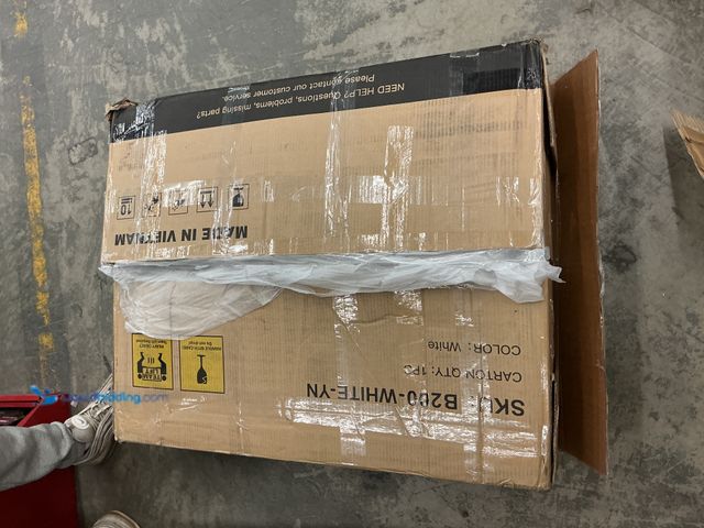 Lot 49-3532250 - White Vanity with lights. Model #B200-WHITE-yn. Unused with attachments and hardware.