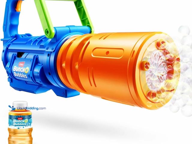 Lot 49-3563446 - Zuru Bunch O Bubbles Motorized Bubble Gun with Rotating Drum and LED Lights, Includes 250ml Solution...