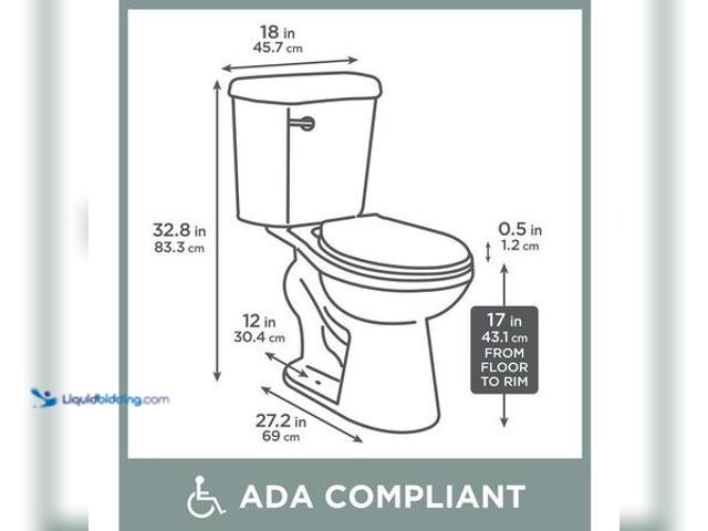 Lot 49-5554102 - Glacier Bay 12 in. Rough In 2-Piece 1.28 GPF Single Flush Round Toilet in White, Seat Included Model...