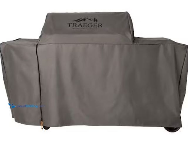 Lot 49-1630653 - Traeger Length Grill Cover, 23 in W, 70 in D, 46 in H, Polyester, Gray Model #BAC775, Unused  Ref#WM...