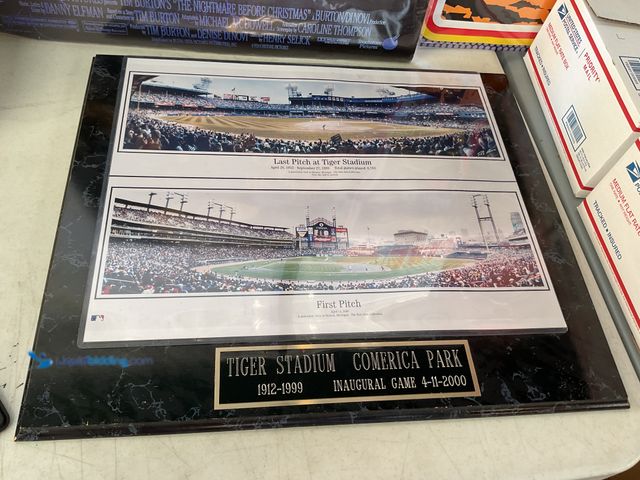 Lot 49-3503239 - Other VERY NICE TIGER STADIUM COMERICA PARK INAUGURAL GAME 4-11-2000 POSTER PLAQUE MEASURES APPROXIM...
