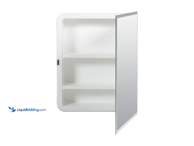 Lot 49-5410639 - Glacier Bay 16 in. W x 20 in. H Rectangular Recessed or Surface Mount Frameless Beveled Mirror Medic...