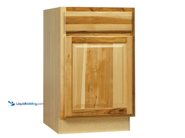 Lot 49-1628036 - Hampton Bay Hampton 21 in. W x 24 in. D x 34.5 in. H Assembled Base Kitchen Cabinet in Natural Hicko...