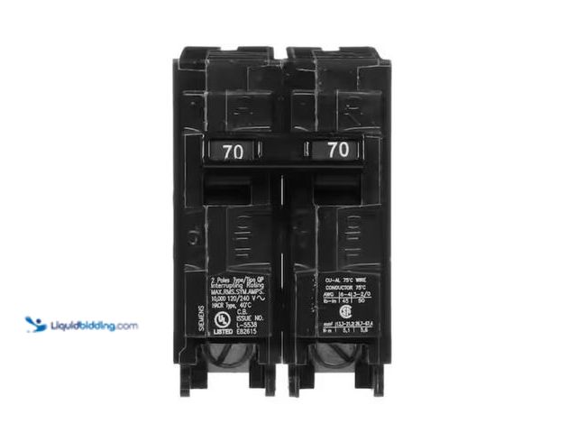 Lot 49-2006565 - Siemens 70 Amp 2-Pole Type QP Circuit Breaker, Model # US2:Q270P, Unused, Factory packed.  Ref#PA072...