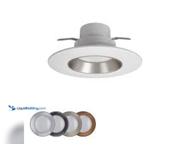 Lot 49-5415325 - Qty. 2. Commercial Electric 5 in./6 in. Integrated LED Recessed Light Trim 4 Color Baffle Trim Optio...