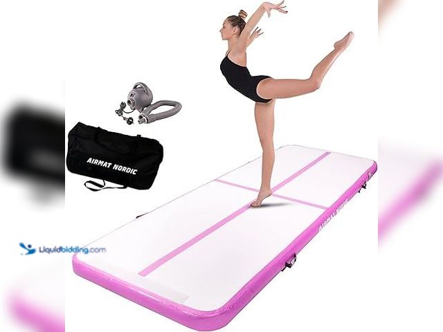 Lot 49-1518372 - AirMat Nordic Air Mat Tumble Track 13ft with Electric Air Pump, Inflatable Gymnastics Mat for Home, ...