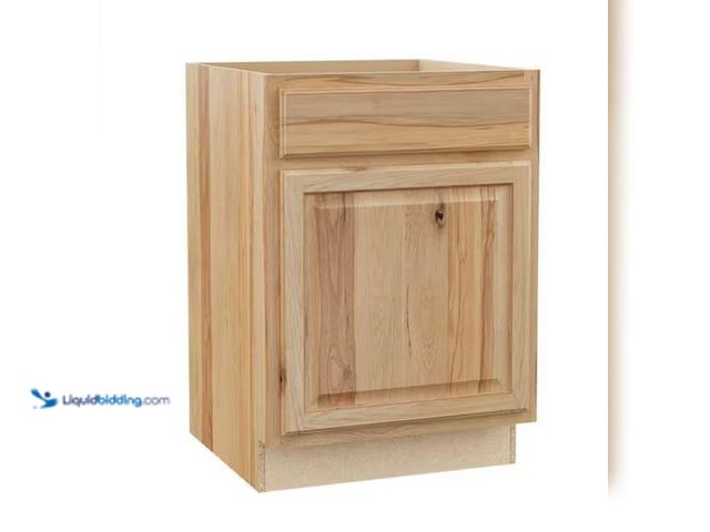 Lot 49-2006712 - Hampton Bay Hampton 24 in. W x 24 in. D x 34.5 in. H Assembled Base Kitchen Cabinet in Natural Hicko...