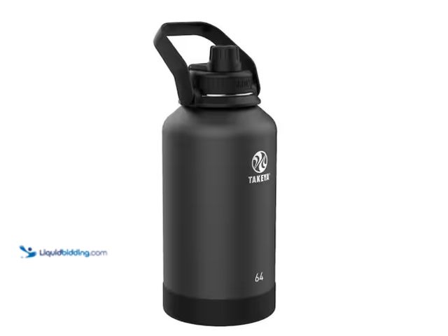Lot 49-1580008 - Takeya Actives 64 oz. Stainless Steel Wide Handle Sport Bottle Onyx, Model # 51116, Unused  Ref#HDSB...