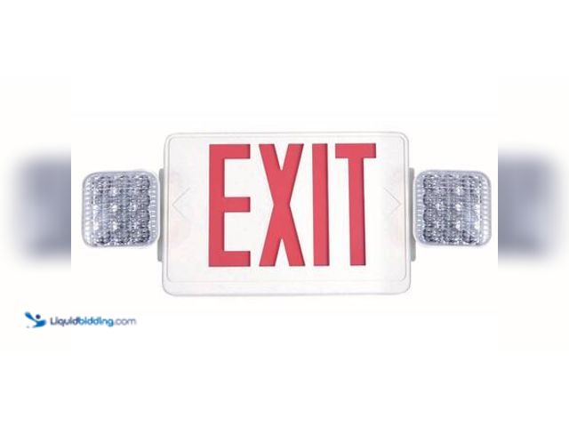 Lot 49-5546460 - Commercial Electric 1-Pack Combo 14-Watt Equivalent Integrated LED White Exit Sign and Emergency Lig...
