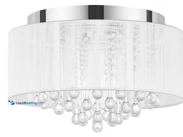 Lot 49-5478735 - Home Decorators Collection
Flenniken 15 in. Integrated LED Chrome and Crystal Flush Mount Ceiling L...