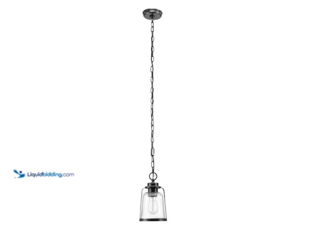 Lot 49-2000417 - Globe Electric Roth 1-Light Oil Rubbed Bronze Outdoor Indoor Hanging Pendant, Model # 44309, Slightl...