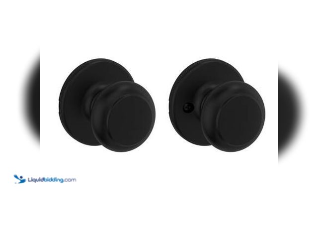Lot 49-5546690 - qty 2 - Kwikset Cove Matte Black Passage Door Knob for Hall or Closet featuring Microban Technology ...