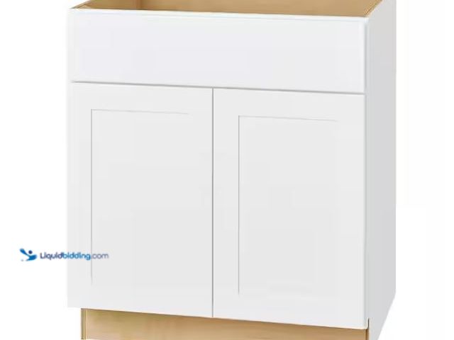 Lot 49-1568638 - Hampton Bay Avondale 30 in. W x 24 in. D x 34.5 in. H Ready to Assemble Plywood Shaker Sink Base Kit...