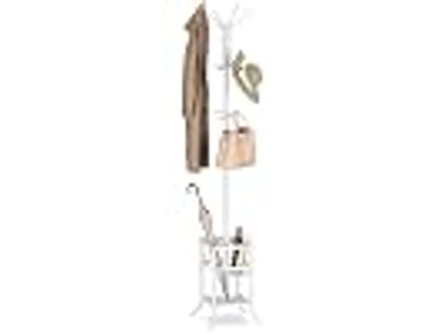 Lot 49-5541568 - Yoobure Coat Rack Freestanding - Coat Tree with Umbrella Holder, Metal Coat Rack Stand with 12 Hooks...