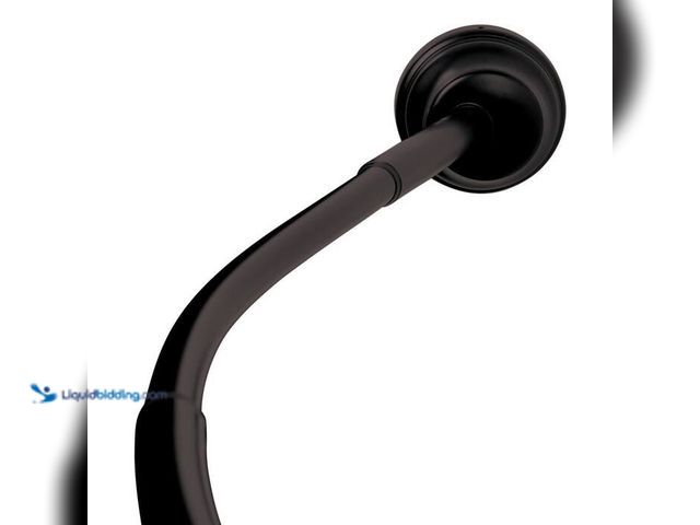 Lot 49-5543891 - Zenna Home NeverRust 50 in. to 72 in. Aluminum Curved Dual Mount Shower Curtain Rod in Matte Blackk,...