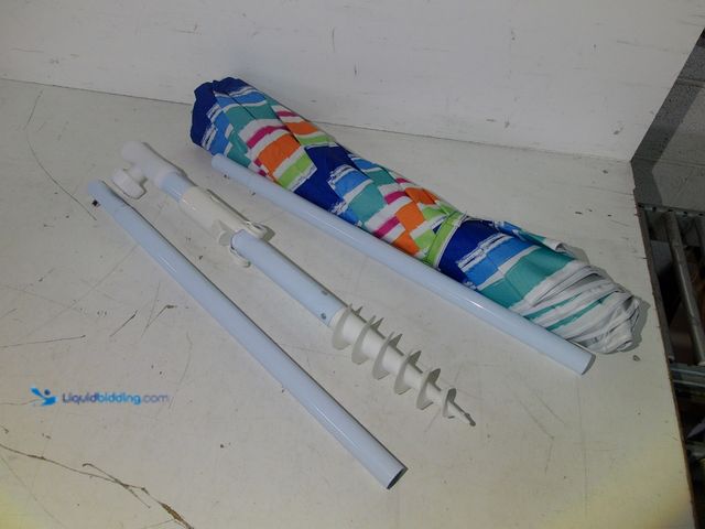 Lot 49-1571269 - 6.5 ft. Rainbow  Beach Umbrella With Carry Bag,  Unused  Ref#AMABLU0114