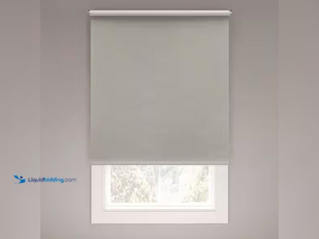 Lot 49-1627080 - Lot of (2) StyleWell Cut-to-Size Gray Cordless Blackout Fabric Roller Shade 37-25-in W x 72-in L Mod...