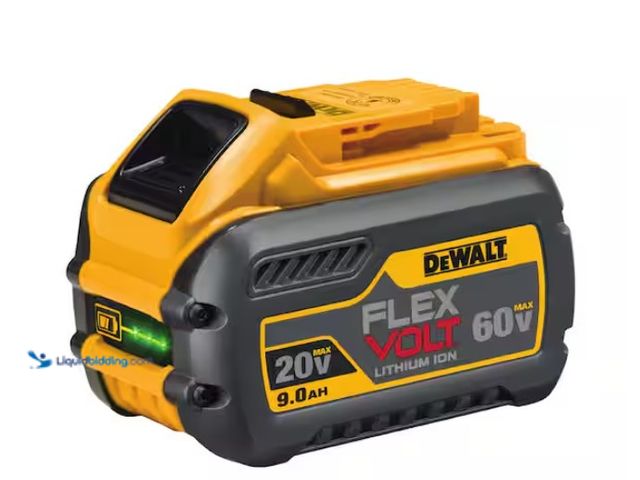 Lot 49-1578156 - DEWALT FLEXVOLT 20V/60V MAX Lithium-Ion 9.0Ah Battery, Model # DCB609, New.   Ref#HD0210