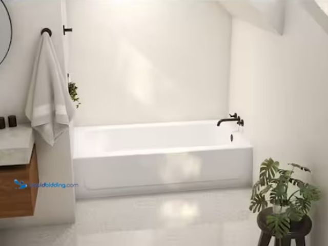 Lot 49-1550288 - Bootz Industries Aloha 60 in. x 30 in. Alcove Soaking Bathtub with Right Drain in White, Model # 011...