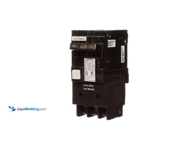 Lot 49-5414075 - Siemens
50 Amp Double Pole Type QPF GFCI Circuit Breaker, unused