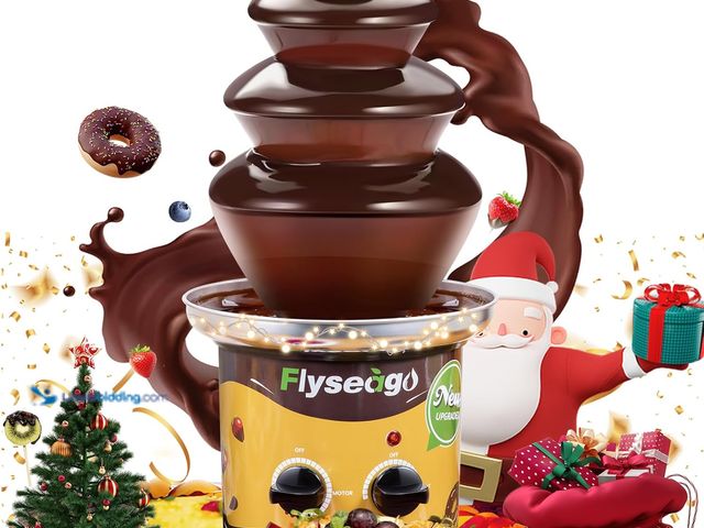 Lot 49-5463277 - 4 Tiers Chocolate Fountain Machine Upgraded Professional Fondue Fountain Easy Cleaning Hot Nacho Che...