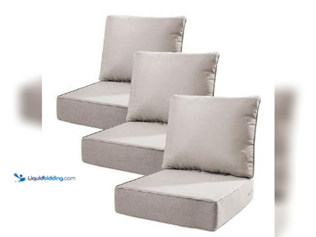 Lot 49-1625204 - 22x24x6, 3-Set Deep Seat Patio Cushion Covers, Waterproof & Fade Resistant Replacement for Wicker Ch...