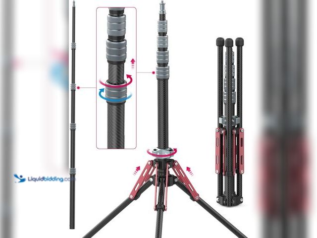 Lot 49-5463501 - ULANZI Light Stand Carbon Fiber MT-49, Adjustable Tripod Stand for Photography with Phone Clip, 194c...