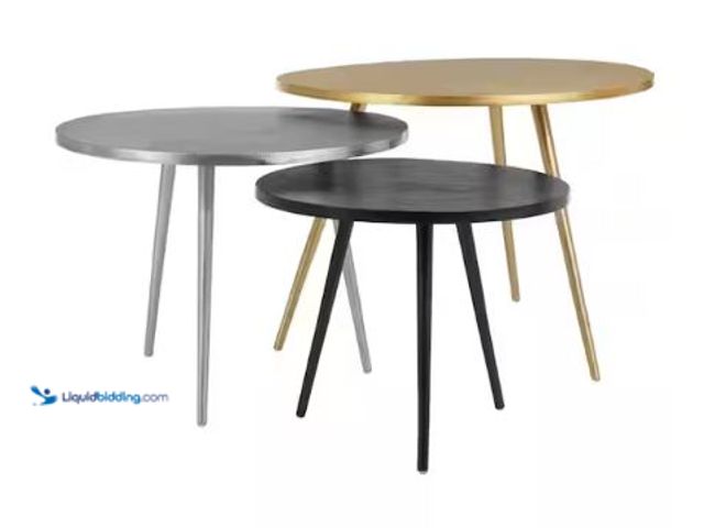 Lot 49-3612701 - Home Decorators Collection Gold, Silver and Dark Bronze Finish Metal Coffee Tables, Model # DC19-220...