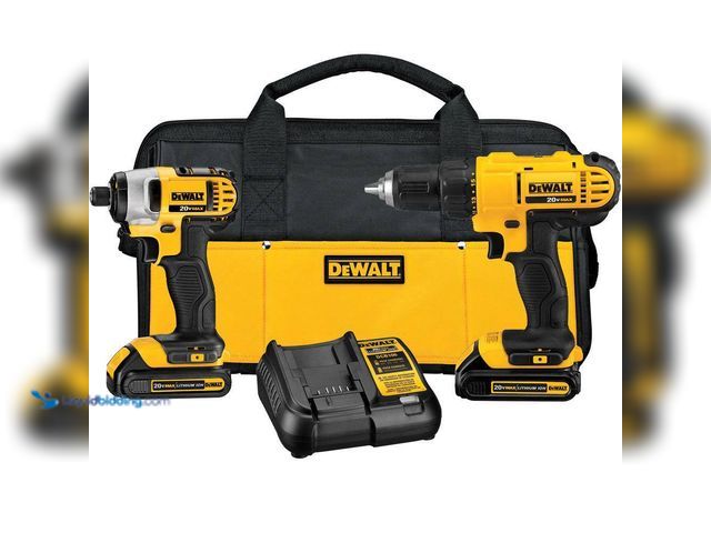 Lot 49-5413169 - DEWALT
20V MAX Cordless Drill/Impact 2 Tool Combo Kit with (2) 20V 1.3Ah Batteries, Charger, and Ba...