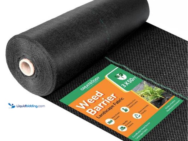 Lot 49-5436675 - Qty 2. GreatBuddy 5oz Weed Barrier Landscape Fabric 3x50ft, Dual-Layer Heavy-Duty Landscape Fabric f...