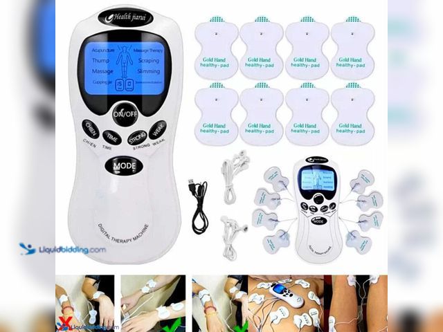 Lot 49-5388212 - Electric Stimulation Pulse Muscle Massager Tens Unit with 8 Pads - NEW - Electronic pulses stimulate...