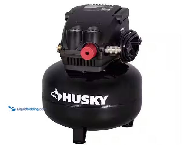 Lot 49-1572137 - Husky 3 Gal. 120 PSI Portable Electric Oil-Free Light Duty Pancake Air Compressor with Fold Down Han...