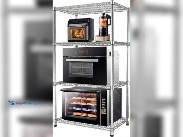 Lot 49-3565829 - 24"Depth Metal Wire Shelving Unit Metal Shelf Adjustable Storage Rack Kitchen Storage shelves 4 Tier...