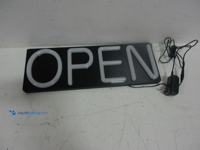 Lot 49-3432209 - Open Signs for Business, Neon Open Sign Led,20x7 inch with Remote Control, Bright Light Up Sign, Win...