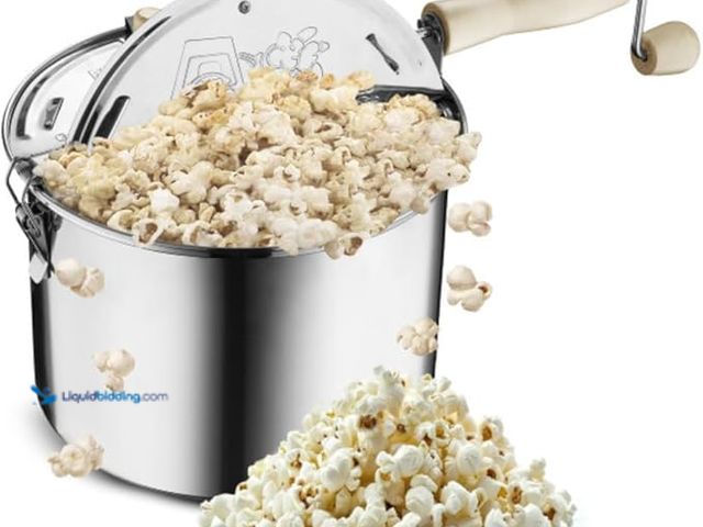 Lot 49-1557315 - Great Northern Popcorn Company Stovetop Popcorn Maker - 6.5-Quart Stainless-Steel Popcorn Popper wit...