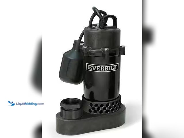 Lot 49-3637876 - Everbilt 1/3 HP Aluminum Submersible Sump Pump Tether Switch, Model # HDSP33W, Used, No attachments,...