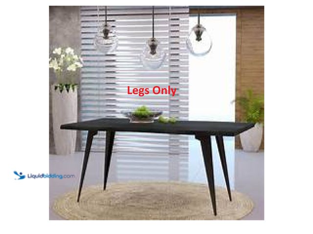 Lot 49-1568564 - LEGS ONLY FOR Leisuremod Ravenna Modern Rectangular Wood 63" Dining Table with Metal Legs in Ebony M...