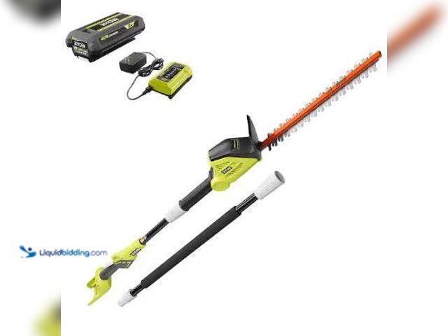 Lot 49-1517310 - RYOBI
40V 18 in. Cordless Battery Pole Hedge Trimmer, (NO BATTERY HAS CHARGER) Unused, Model # RY406...