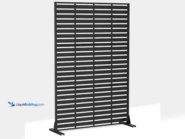 Lot 49-2001038 - Dovelina 72 in. Adrian Metal Outdoor Garden Fence Privacy Screen Garden Screen Panels in Black, Mode...