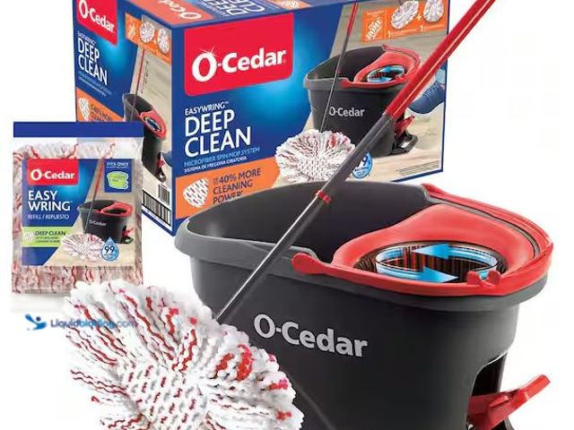 Lot 49-5486389 - O-Cedar
EasyWring Deep Clean Microfiber Spin Mop w/ Bucket System, 1 Machine Washable Mop Head Refi...