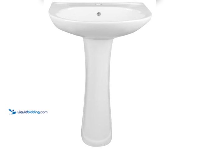 Lot 49-1571090 - DEERVALLEY 20 in. x 16.5 in. Pedestal Bathroom Sink in White Vitreous China with Single Faucet Hole ...