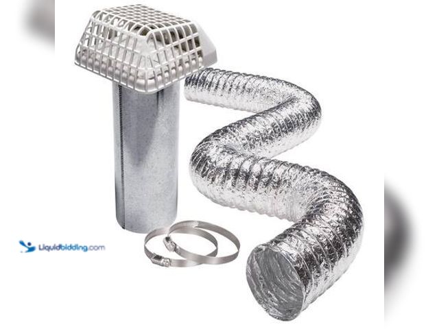 Lot 49-5546785 - Deflecto Airtight Dryer Exhaust Kit, 4 in. Dia. Exhaust Pipe, Louvered Vent, Pest Guard Model # ATGV...
