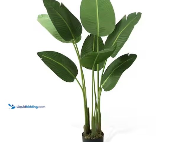 Lot 49-1566864 - 4 ft. Artificial Bird of Paradise Plant with 8 Trunks, Realistic Look and Easy Maintenance, Perfect ...