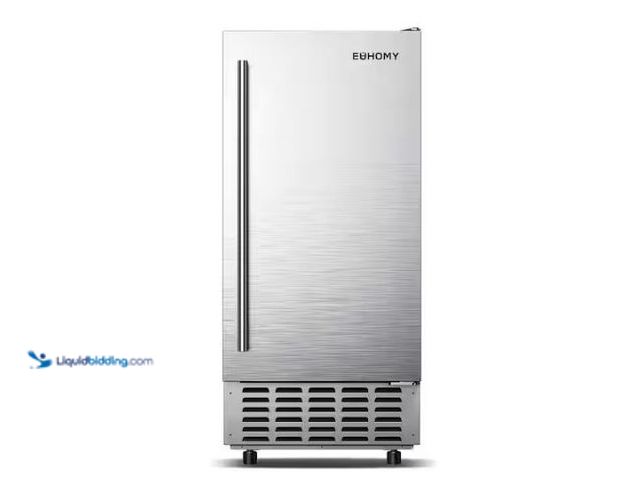 Lot 49-1577355 - EUHOMY 15 in. 66lbs/24H Nugget Ice Maker in silver Stainless Steel, Bulit-in/Freestanding, Ice Full ...