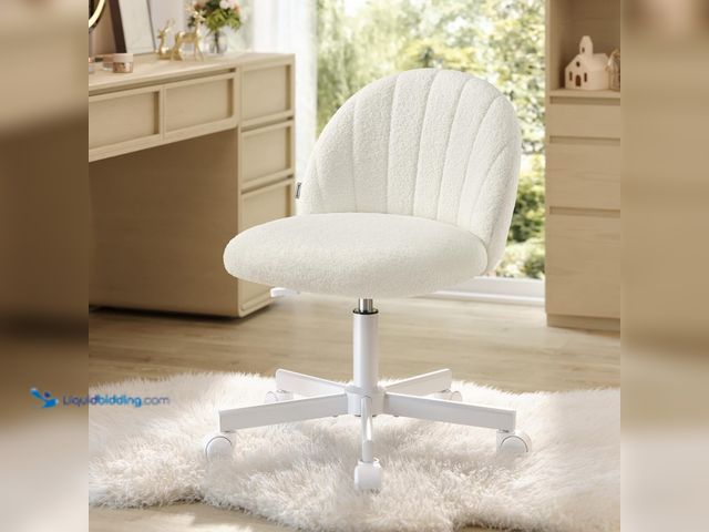 Lot 49-5554429 - SONGMICS Office Chair, Swivel Makeup Vanity Desk Chair, Height Adjustable, Foam Padded, for Home Off...