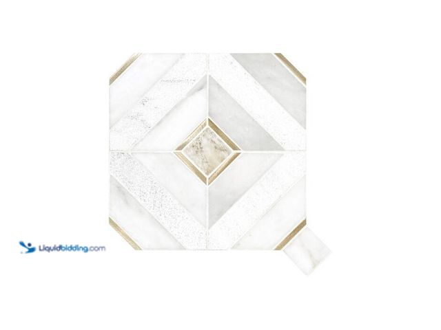 Lot 49-2024982 - Approx (9) Sq. Ft. of MSI Verona Gold 12 in. x 12 in. Marble/Metal Mesh-Mounted Mosaic Floor and Wal...